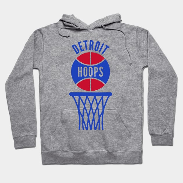 Retro Detroit Red and Blue Logo Hoodie by Double-Double Designs